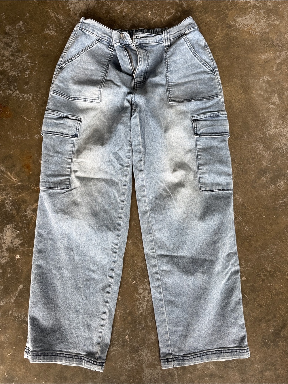 Madden ladies Light Blue Relaxed Cargo Jeans